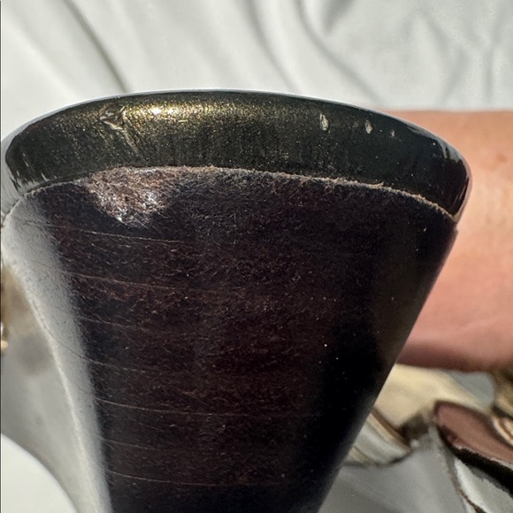 Cole Haan Wedge Sandals Green and Gold Size 5B - Picture 10 of 11